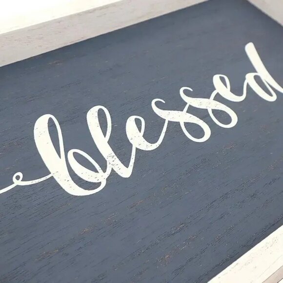 FINAL ONE!!!! Blessed Script Rustic Wood Sign - Picture 2 of 4